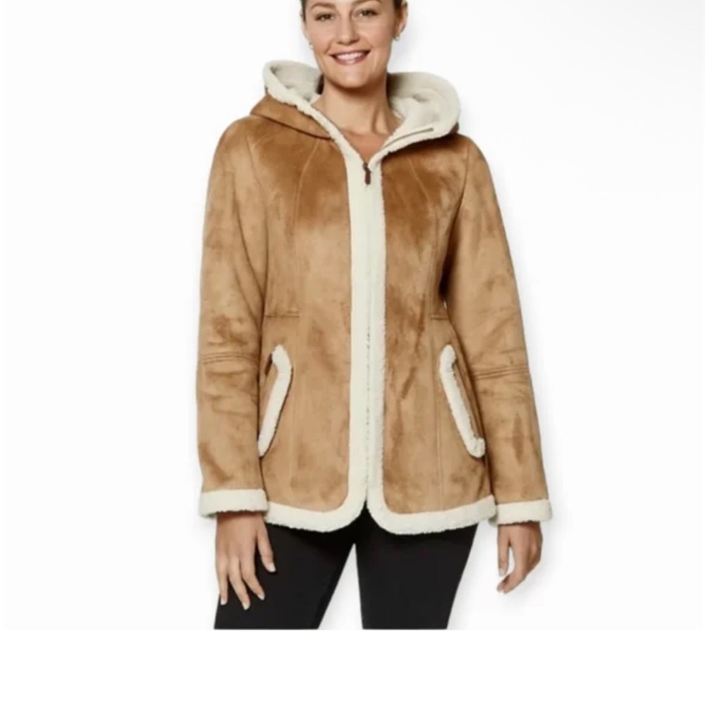 Koolaburra by UGG Shearling-Lined Hooded Coat – Camel | Cozy Winter - Picture 4 of 5